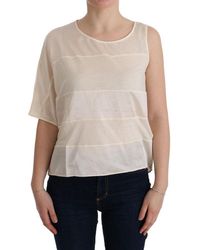 CoSTUME NATIONAL - Beige Asymmetric Top Blouse - Lyst