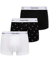 Calvin Klein - Black And White Cotton Boxers - Lyst