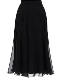Dolce & Gabbana - Silk Flared Skirt With Wheel - Lyst
