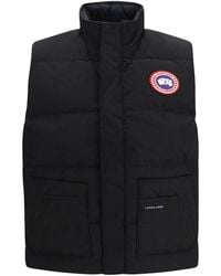 Canada Goose - Black Recycled Polyester Sleeveless Jacket - Lyst