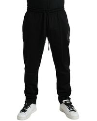 Dolce & Gabbana - Black Cotton Logo Jogger Men Sweatpants Pants - Lyst