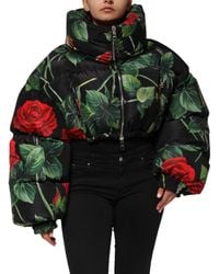 Dolce & Gabbana - Multicolor Floral Puffer Coat Full Zip Jacket - Lyst