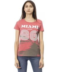 TRUSSARDI ACTION - Chic Pink Short Sleeve Round Neck Tee - Lyst