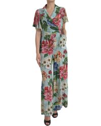 Dolce & Gabbana - Elegant Floral Silk Crepe Jumpsuit - Lyst