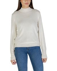 Ichi - Beige Viscose Turtleneck - Lyst