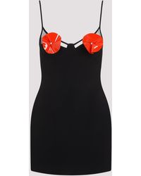 David Koma - Black Red Flower Cups Cami Acrylic Dress - Lyst