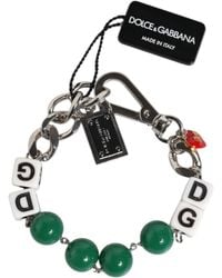 Dolce & Gabbana - Tone Brass Bead Dice Logo Embellish Charm Bracelet - Lyst
