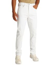 Calvin Klein - White Cotton Skinny Jeans - Lyst
