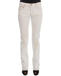 CoSTUME NATIONAL - White Cotton Slim Fit Bootcut Jeans - Lyst