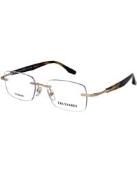 Trussardi - Gold Stainless Steel Glasses (frames) - Lyst