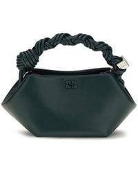 Ganni - Bicolor Recycled Leather Shoulder Bag - Lyst