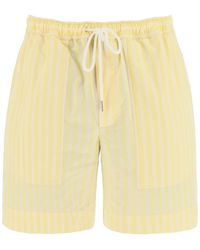 Maison Kitsuné - Striped Poplin Bermuda Shorts For - Lyst