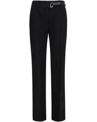 Max Mara - Black Viscose Casual Pants - Lyst