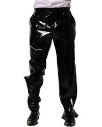 Dolce & Gabbana - Patent Leather Trousers - Lyst