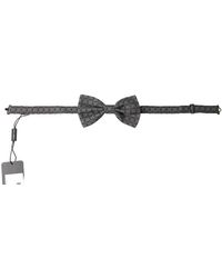 Dolce & Gabbana - Black White Pattern Adjustable Neck Papillon Bow Tie - Lyst