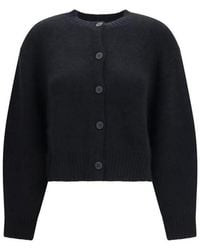 Loulou de Saison - Black Wool Oves Aries Cardigan - Lyst