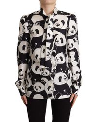 Dolce & Gabbana - Chic Panda Print Silk Blouse - Lyst