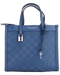 Marc Jacobs - Mini Grind Blue Sea Perforated Leather Crossbody Tote Bag Purse - Lyst