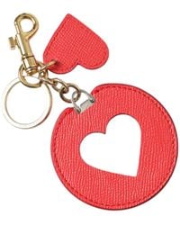 Dolce & Gabbana - Elegant Leather Keychain With Accents - Lyst