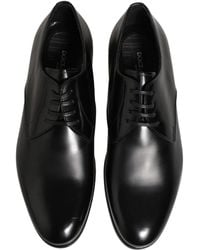 Dolce & Gabbana - Black Leather Lace Up Derby Dress Shoes - Lyst