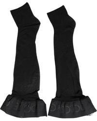 Dolce & Gabbana - Black Nylon Logo Calf Long Accessory Socks - Lyst