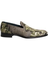 Dolce & Gabbana - Brown Baroque Print Slip On Loafers Shoes - Lyst