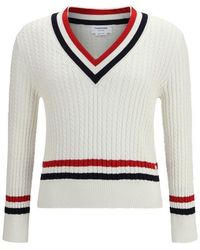 Thom Browne - White Cotton Sweatshirt - Lyst