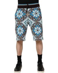 Dolce & Gabbana - Multicolor Cotton Maiolica Print Bermuda Shorts - Lyst