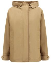 Moncler - Beige Polyamide Shell Jacket - Lyst