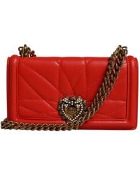 Dolce & Gabbana - Red Quilted Devotion Crossbody Chain Phone Cover Bag - Lyst