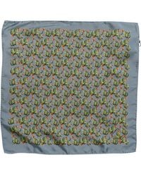 Dolce & Gabbana - Gray Green Cactus Print Square Foulard Scarf - Lyst