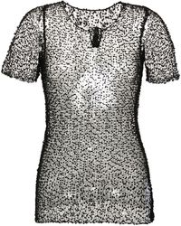 Maison Margiela - Dot-Embroidered Semi-Sheer Top - Lyst
