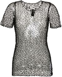 Maison Margiela - Dot-Embroidered Semi-Sheer Top - Lyst