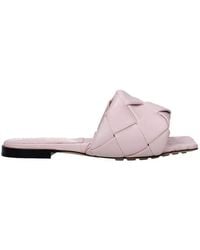Bottega Veneta - Multicolor Calfskin Flat Sandals - Lyst
