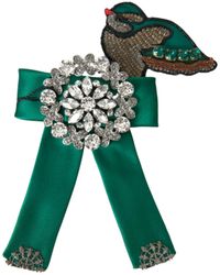 Dolce & Gabbana - Satin Bird Crystal Hair Clip - Lyst