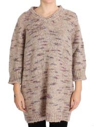 Pink Memories - Wool Blend Knitted Oversize Sweater - Lyst