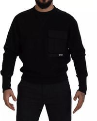 Dolce & Gabbana - Black Cotton Crewneck Sweatshirt Sweater - Lyst