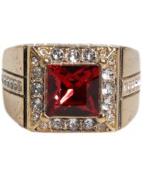 Dolce & Gabbana - Gold Tone Sterling Silver 925 Crystals Ring - Lyst