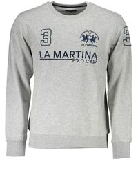 La Martina - Gray Cotton Sweater - Lyst