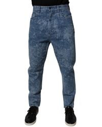 Dolce & Gabbana - Tie Dye Cotton Skinny Denim Jeans - Lyst