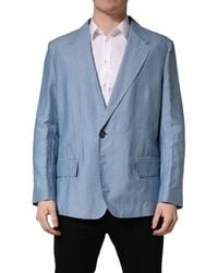 Dolce & Gabbana - Single Breasted Jacket Blazer Linen Nylon Clothing - Lyst