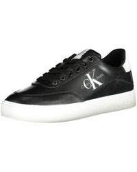 Calvin Klein - Black Leather Sneaker - Lyst