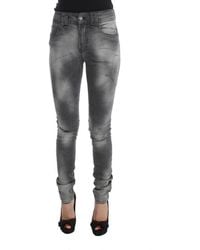 John Galliano - Gray Wash Cotton Blend Slim Fit Denim Jeans Pants - Lyst