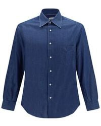 Brunello Cucinelli - Blue Denim Shirt - Lyst