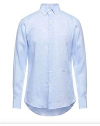 Malo - Light Blue Linen Shirt - Lyst