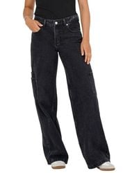 ONLY - Black Cotton Relaxed Fit Jeans - Lyst
