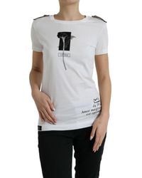 Dolce & Gabbana - Roses Crewneck Cotton T-Shirt - Lyst