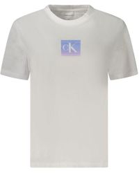 Calvin Klein - White Cotton Tops & T - Lyst