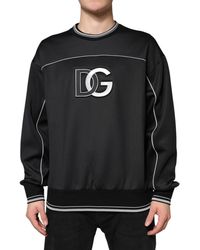 Dolce & Gabbana - Black Dg Logo Crew Neck Sweatshirt Sweater - Lyst