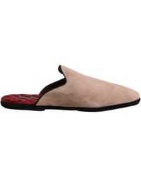 Dolce & Gabbana Beige Capra Suede Slides Flat Slipper Shoes Dolce Gabbana Slide | Designer Fashion outlet | Authentic  main image 4
